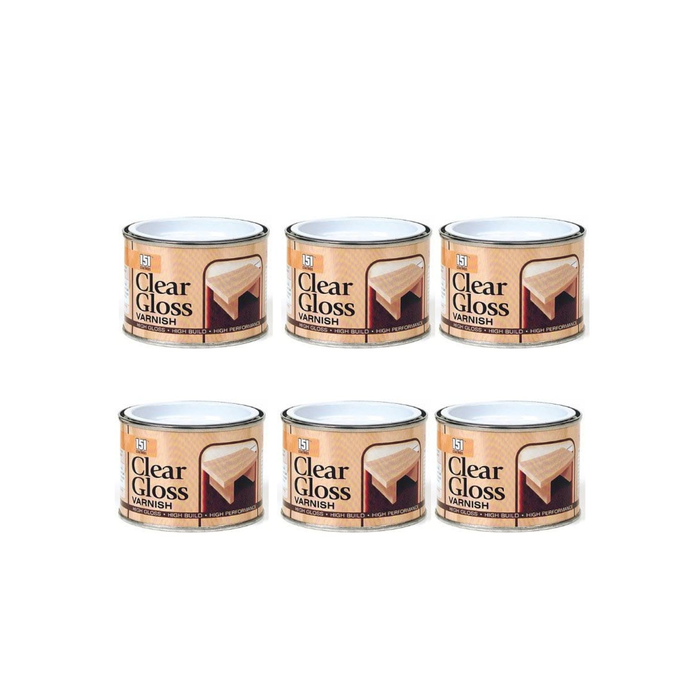 151 Coatings Clear High Gloss Wood Varnish Tin 180ML - Pack of 6