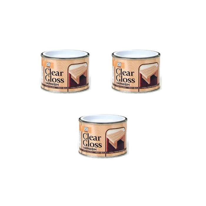 151 Coatings Clear High Gloss Wood Varnish Tin 180ML - Pack of 3