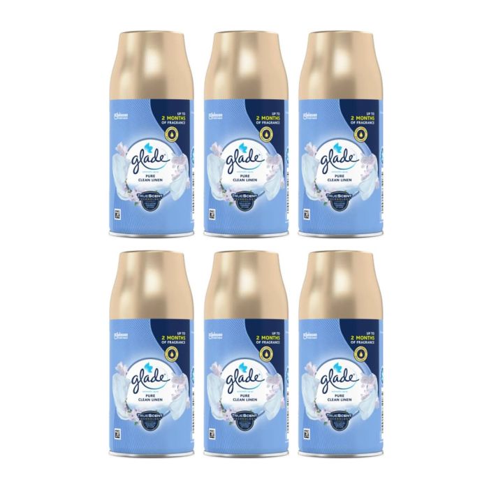 Glade Automatic Air Freshener Refill Pure Clean Linen 269ml spray can - Pack of 6