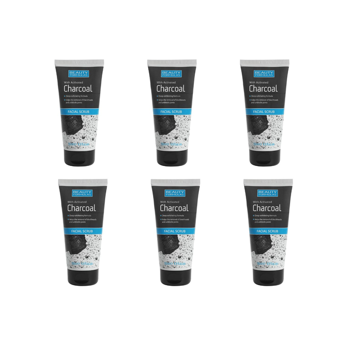 Beauty Formulas With Activated Charcoal Facial Scrub 150ml - Pack of 6