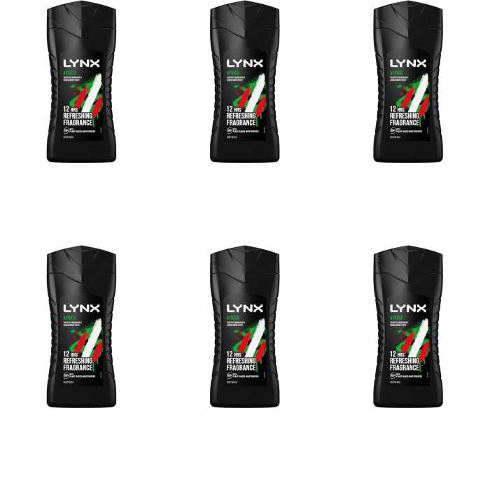 Lynx Africa Shower Gel 250ml - Pack of 6