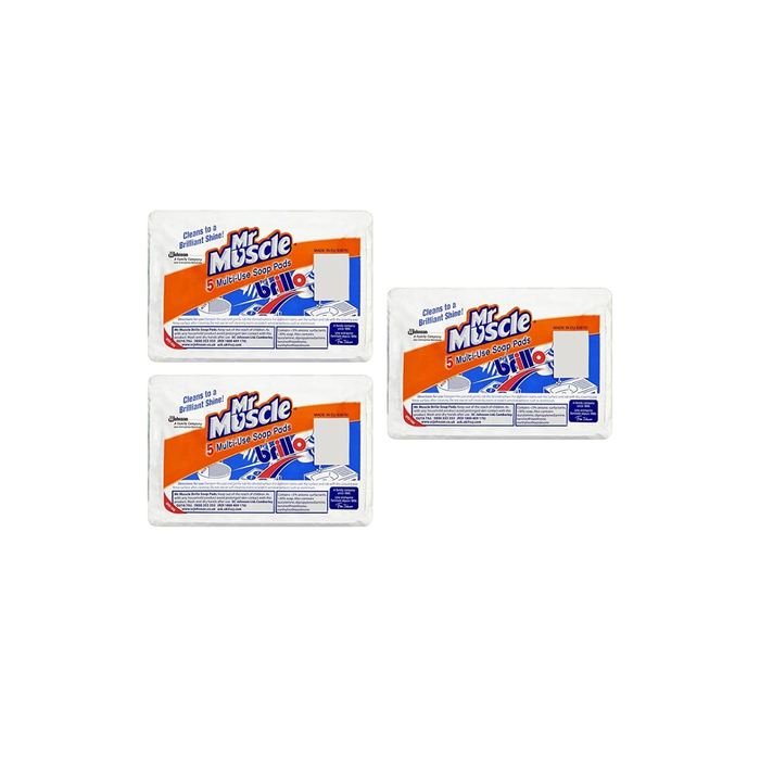 Brillo Multi-Use Soap Pads 5 Per Pack - Pack of 3