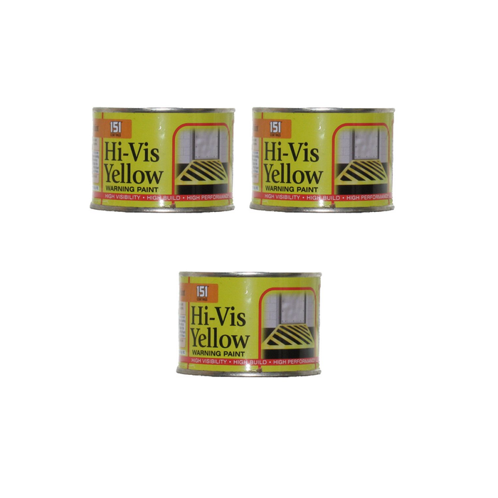 151 Coatings Hi-Vis High Visibility Yellow Warning Paint 180ML - Pack of 3