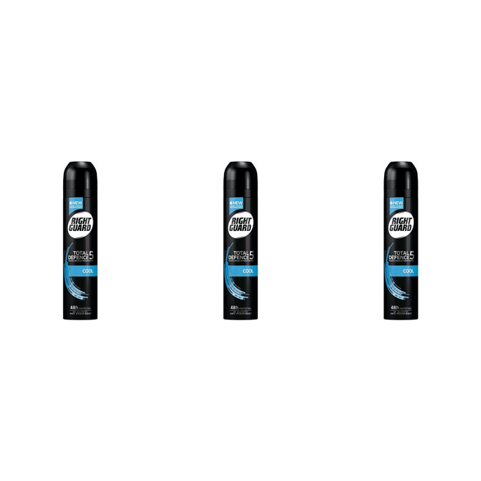 Right Guard Total Defence 5 Cool Antiperspirant Deodorant 250ML - Pack of 3