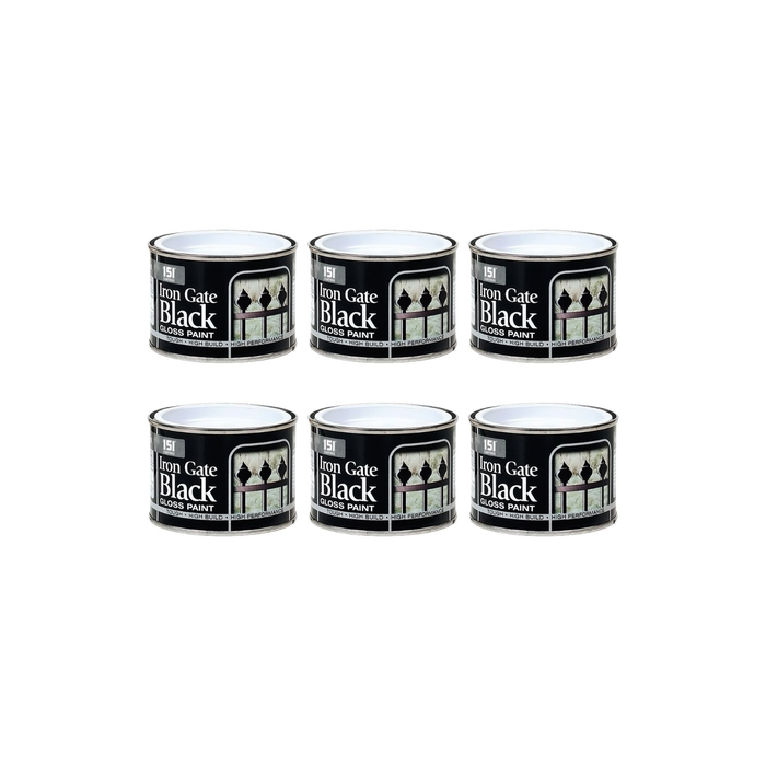 151 Coatings High Performance Iron Gate Black Gloss Paint 180ML - Pack of 6