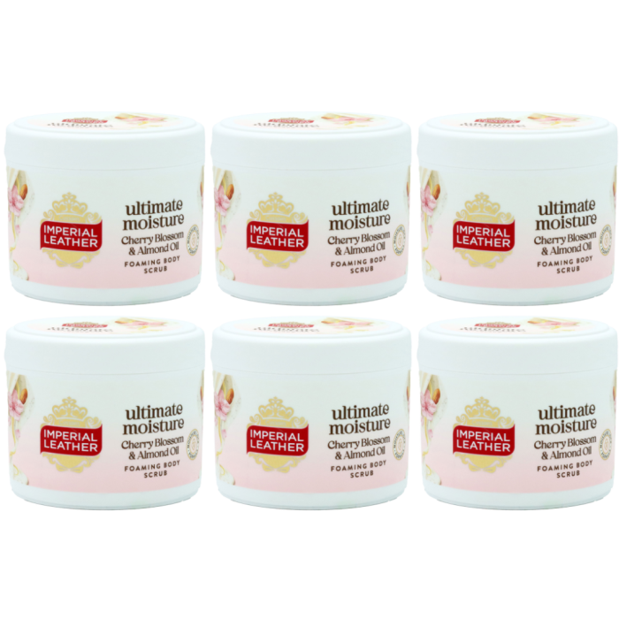 Imperial Leather Ultimate Moisture Cherry Blossom & Almond Oil Body Scrub 225ML - Pack of 6