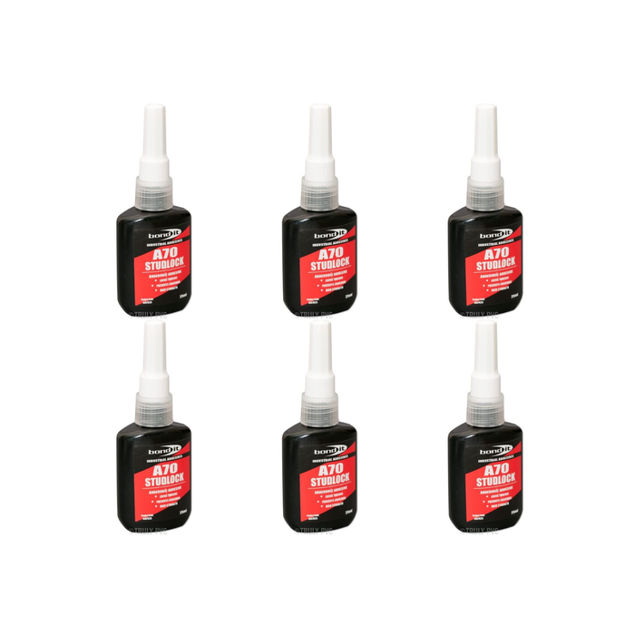 Bond It Industrial A70 Studlock Anaerobic Adhesive with Green Liquid 25ml - Pack of 6