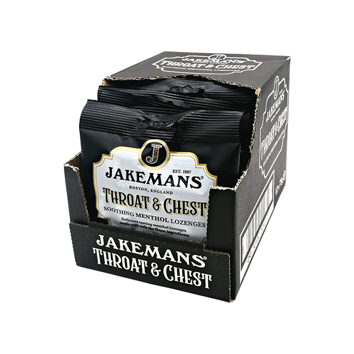 Jakemans Throat and Chest Menthol Sweets Cherry 73g - Pack of 12