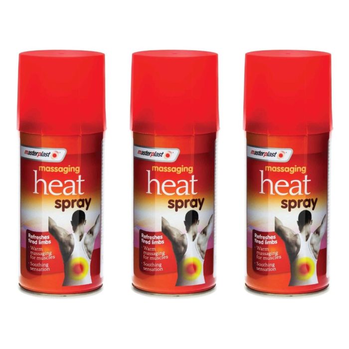 Masterplast Massaging Heat Spray 125ml bottle for muscle and joint pain relief
