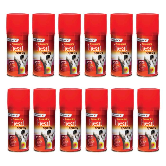 Masterplast Massaging Heat Spray 125ml bottle for muscle and joint pain relief
