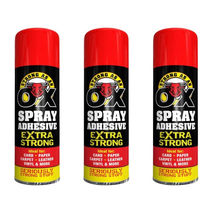 Strong As An Ox Spray Adhesive Extra Strong for Multipurpose 500ml - Pack of 3