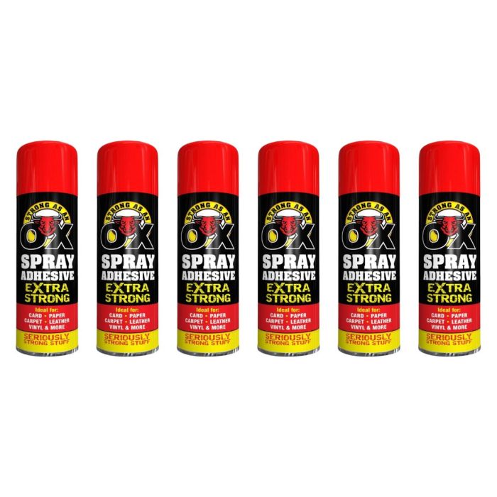 Strong As An Ox Spray Adhesive Extra Strong for Multipurpose 500ml - Pack of 6