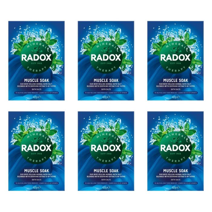 Radox Muscle Soak Bath Salts 400g - Pack of 6