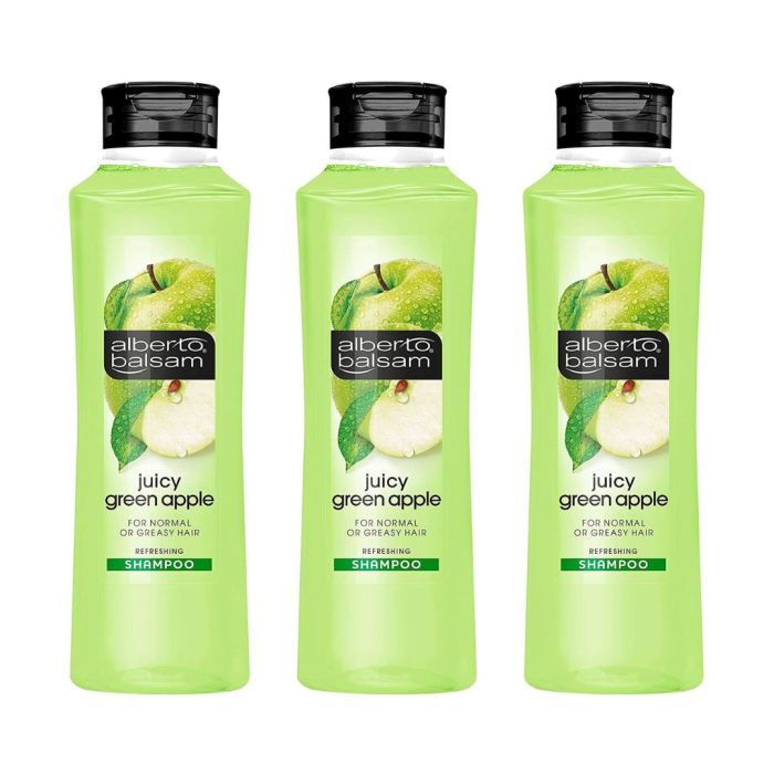 Alberto Balsam Juicy Green Apple Refreshing Shampoo 350ml - Pack of 3