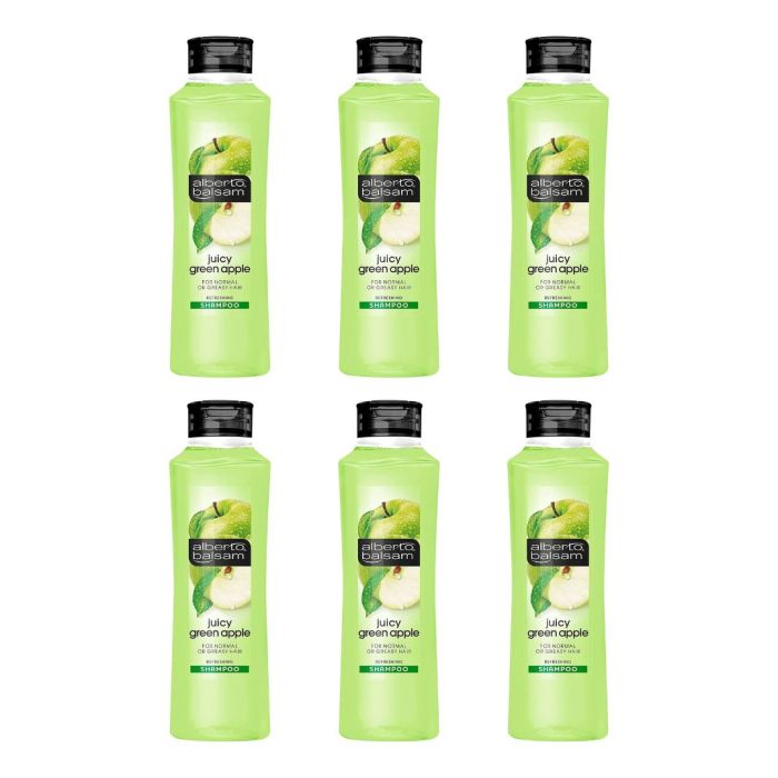 Alberto Balsam Juicy Green Apple Refreshing Shampoo 350ml - Pack of 6