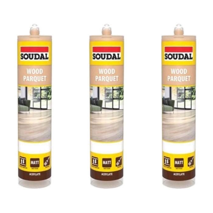 Soudal Parquet Joint Sealant 300ml - Pack of 3