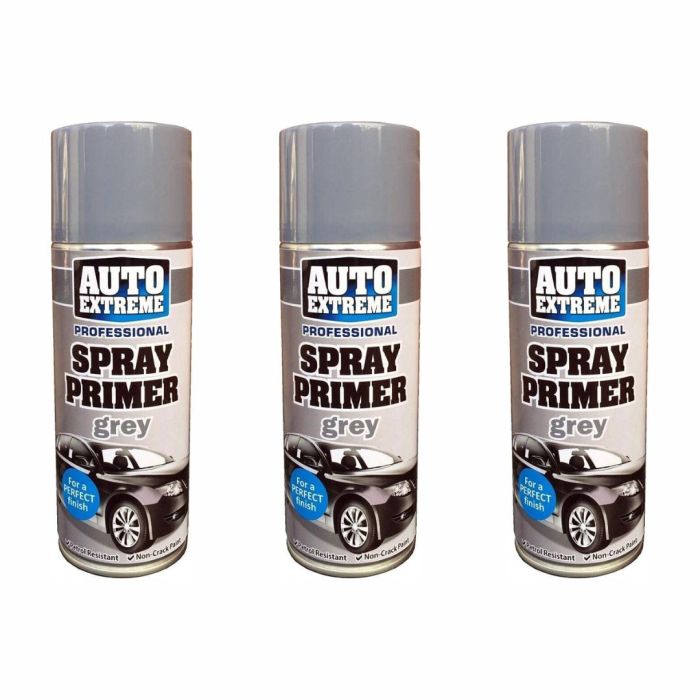 Rapide Auto Extreme Spray Paint Grey Primer Finish 400ml - Pack of 3