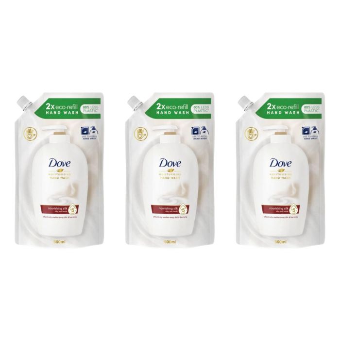 Dove Nourishing Hand Wash Fine Silk Refill Pack 500ML - Pack of 3