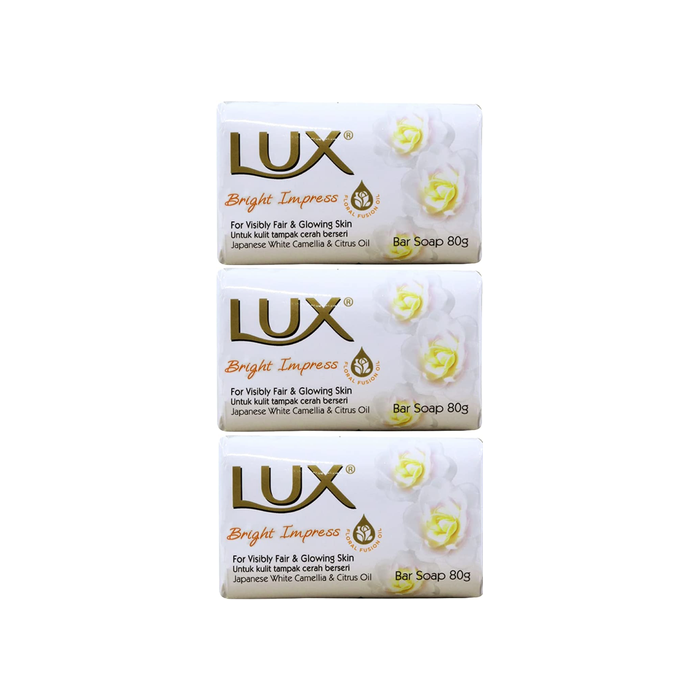 Lux Bright Impress Soap Bar Japanese White - Pack of 3