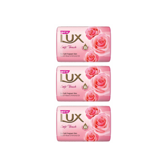 Lux Soft Touch French Rose & Almond oil Soap Bar - Pack of 3