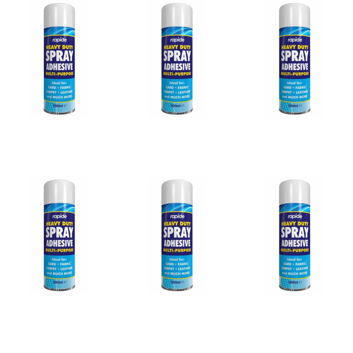 Rapide Heavy Duty Spray Adhesive Glue Multipurpose 300ml - Pack of 6