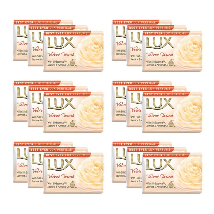 Lux Velvet Touch Jasmine and Almond Oil Soap 3x80g. - Pack of 6