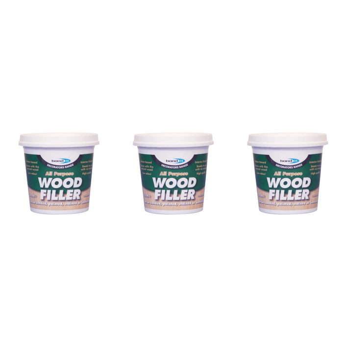 Bond It Decorators Range All Purpose Wood Filler 250ml - Pack of 3