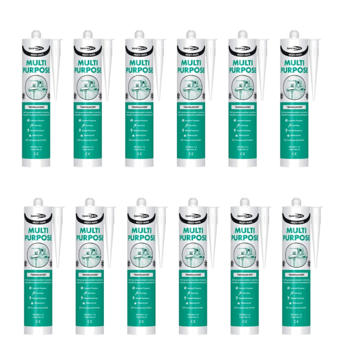 Bond It Multi-Mate Multipurpose Sealant Translucent 310ml - Pack of 12