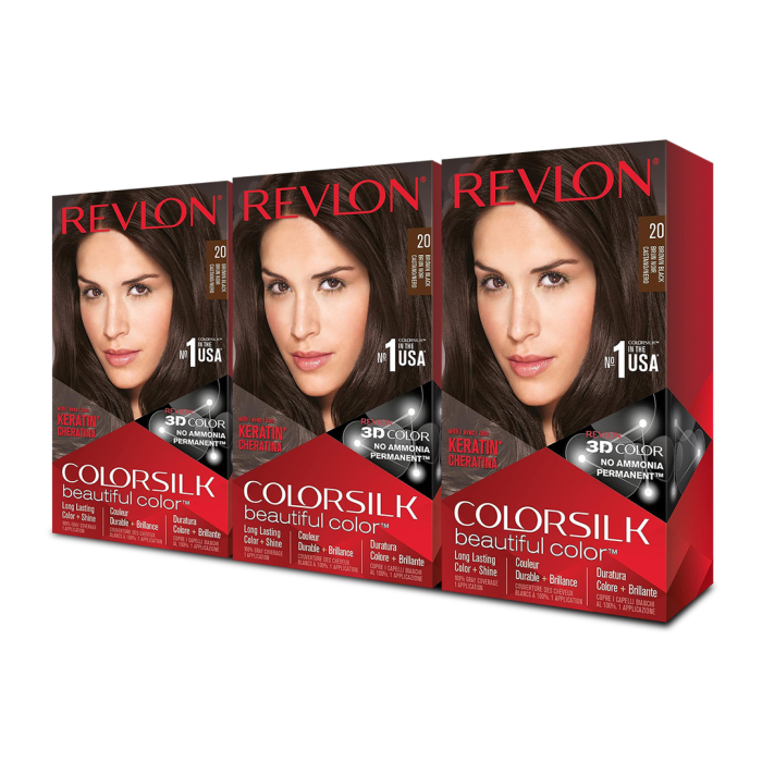 Revlon Colorsilk Beautiful Color Brown Black - Pack of 3