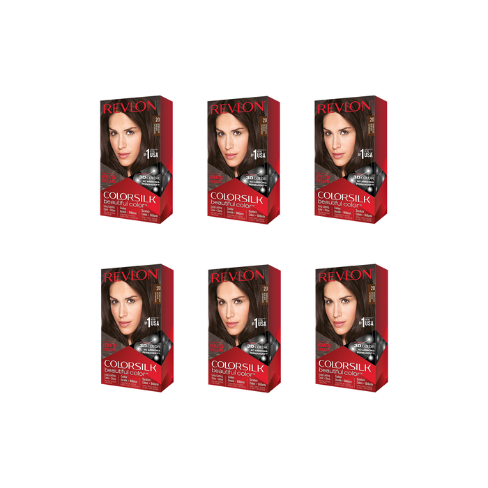 Revlon Colorsilk Beautiful Color Brown Black - Pack of 6