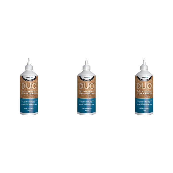 Bond It Glues & Adhesives Duo 2in1 Water Resistant D3 Wood Adhesive 500ml - Pack of 3