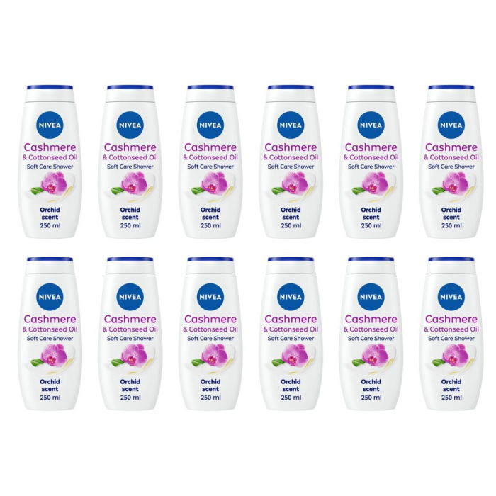 Nivea Cashmere & Cotton Seed Oil Shower Gel 250ml - Pack of 12