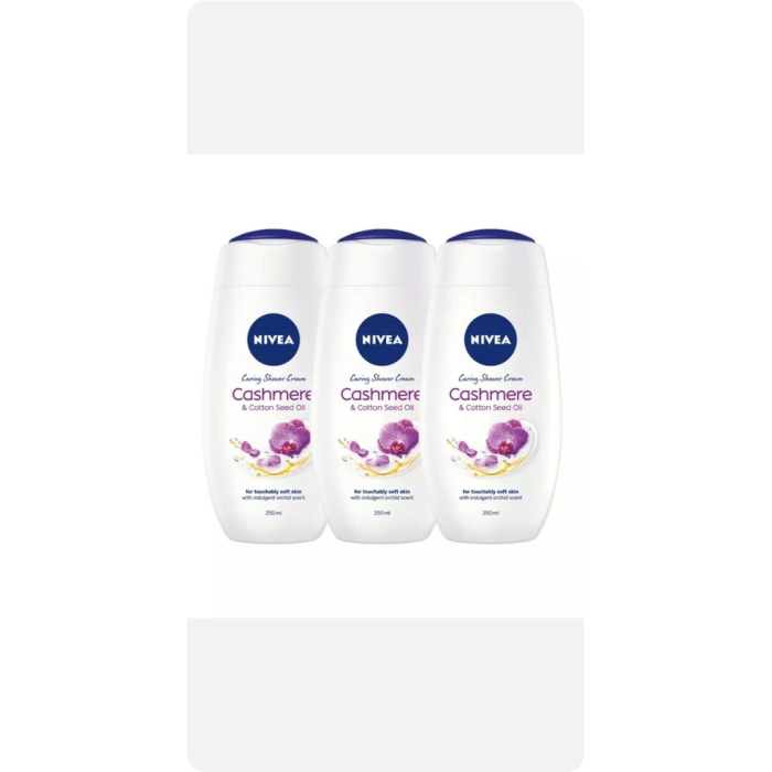 Nivea Cashmere & Cotton Seed Oil Shower Gel 250ml - Pack of 3