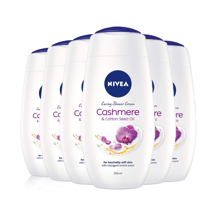 Nivea Cashmere & Cotton Seed Oil Shower Gel 250ml - Pack of 6