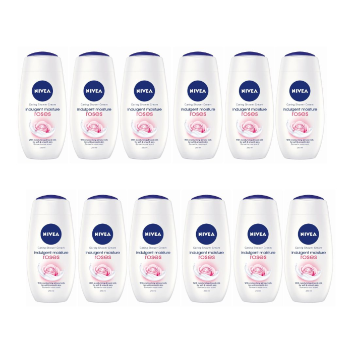 Nivea shower indulgent moisture rose 250ml - Pack of 12