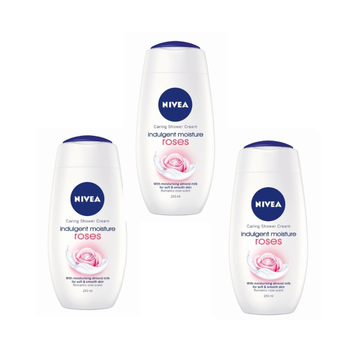 Nivea shower indulgent moisture rose 250ml - Pack of 3