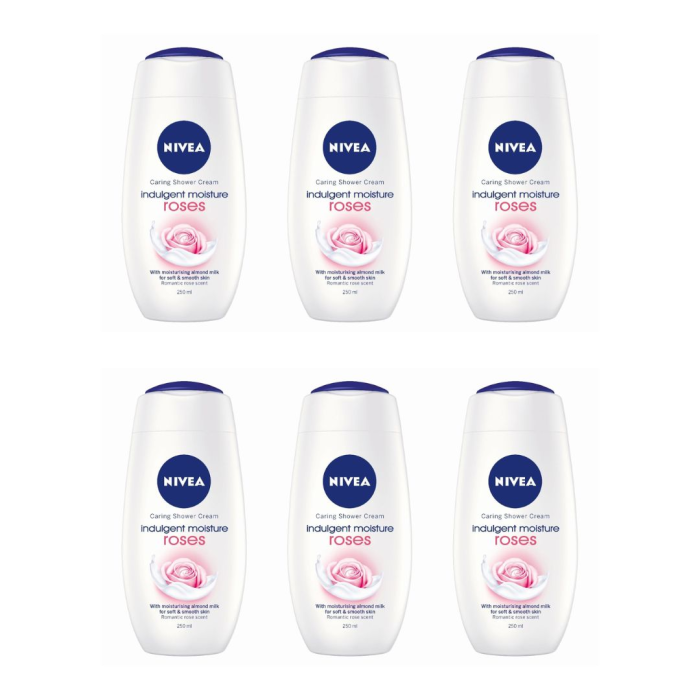 Nivea shower indulgent moisture rose 250ml - Pack of 6