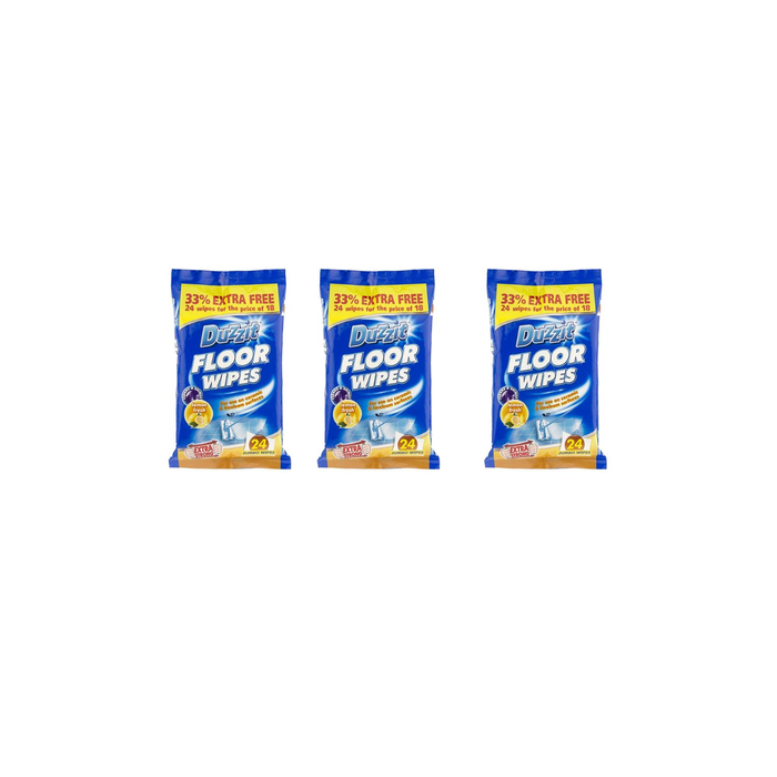 Duzzit Quick Cleaning Floor Wipes 24 Wipes - Pack of 3