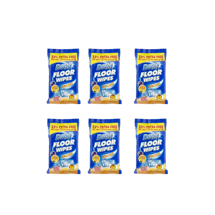 Duzzit Quick Cleaning Floor Wipes 24 Wipes - Pack of 6