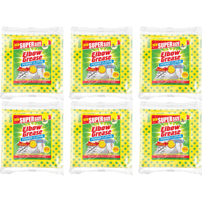 Elbow Grease Super Size Power Cloths with Scrub Dots pack of 3
