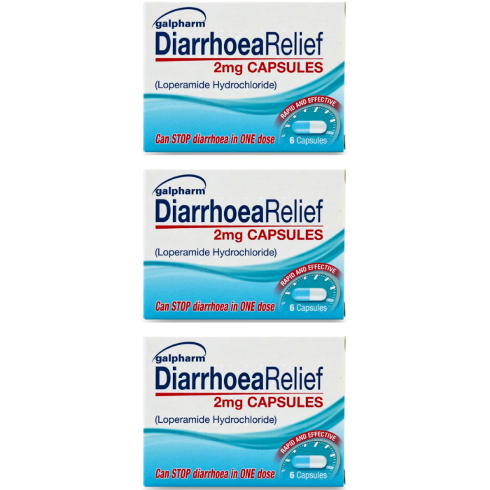 Galpharm Diarrhoea Relief 2mg Capsules 6’s - Pack of 3