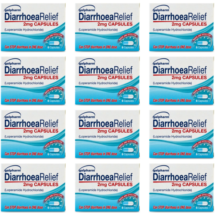 Galpharm Diarrhoea Relief 2mg Capsules 6’s - Pack of 12