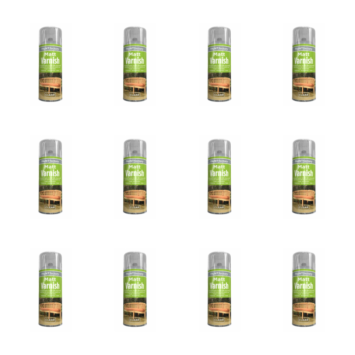 Paint Factory Clear Matt Varnish Spray 250ml - Pack of 12