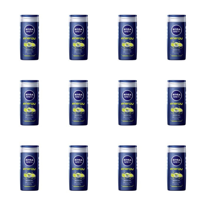 Nivea For Men Energy Shower Gel 250ml - Pack of 12