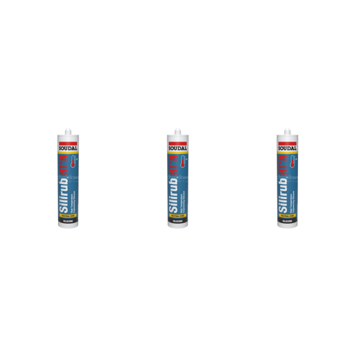 Soudal Silirub Ht-N Black 300ml - Pack of 3