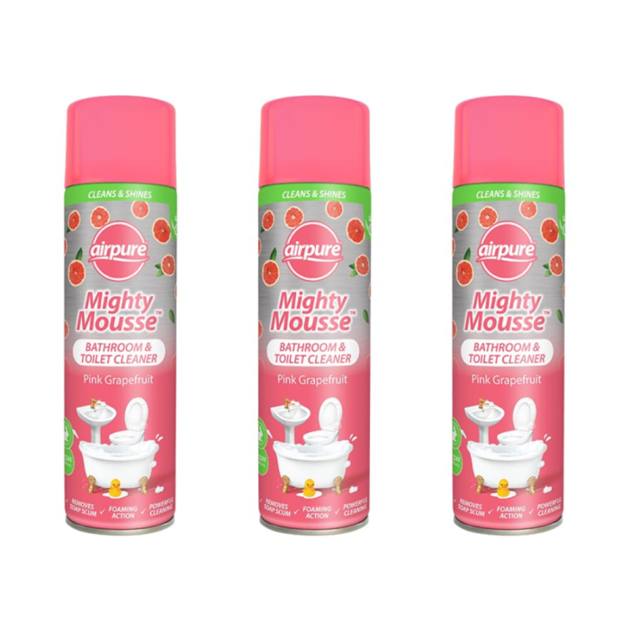 Airpure Mighty Mousse Pink Grapefruit Bathroom & Toilet Cleaner 500ML - Pack of 3