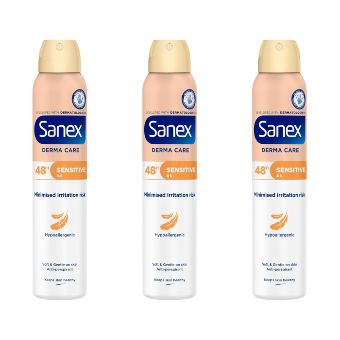 Sanex Deodorant Spray Dermo Sensitive - Pack of 3