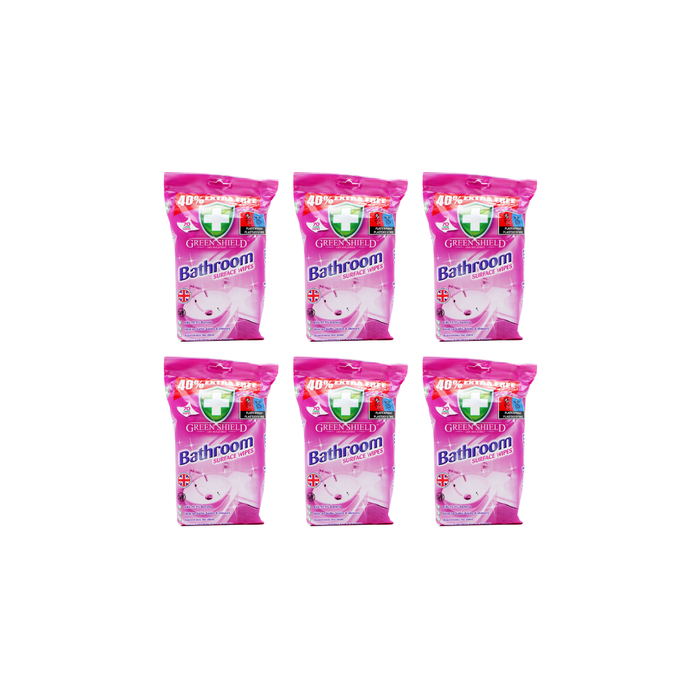 Greenshield Bathroom Surface Wipes 70 Wipes - Pack of 6