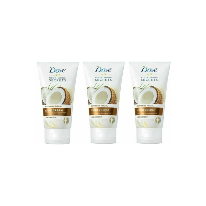 Dove Hand Cream With Coconut Oil & Almond Milk Restoring Care 75ml - Pack of 3