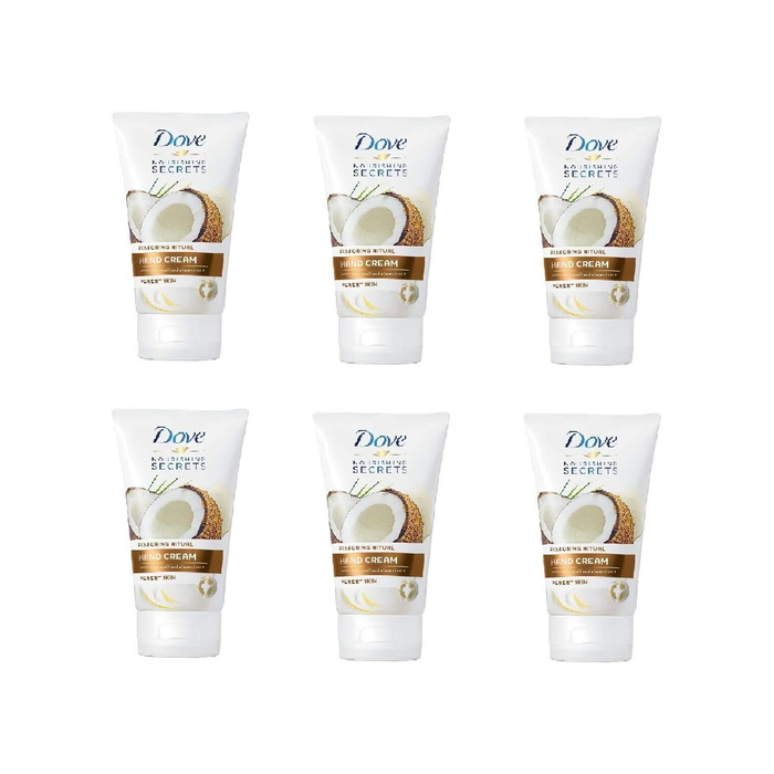 Dove Hand Cream With Coconut Oil & Almond Milk Restoring Care 75ml - Pack of 6